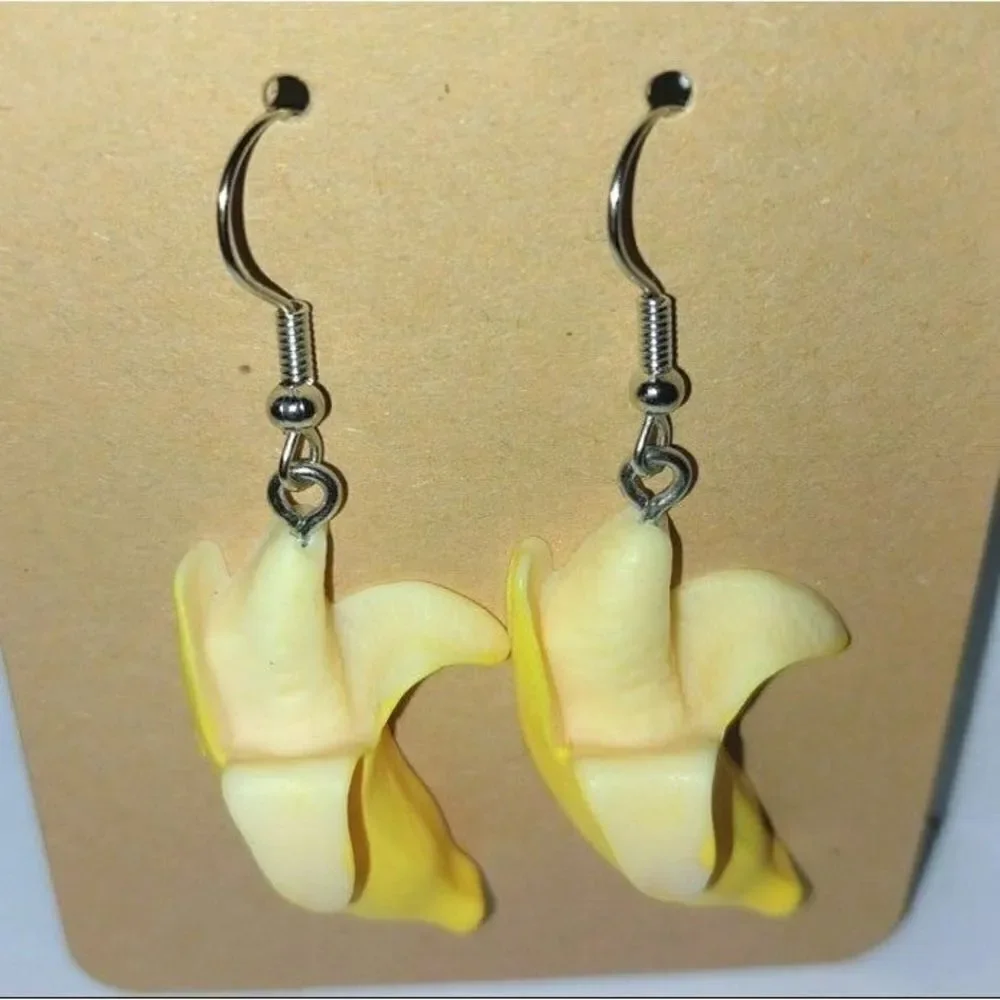Hand CRAFTED Split Banana Earrings